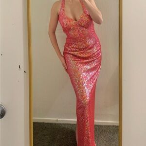 ✨☁️💕90s Hot Pink Sequined Barbie Gown💕☁️✨
